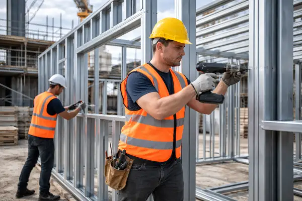 Level 2 NVQ Cold Formed Steel Frame Assembly and Erection on a live construction site