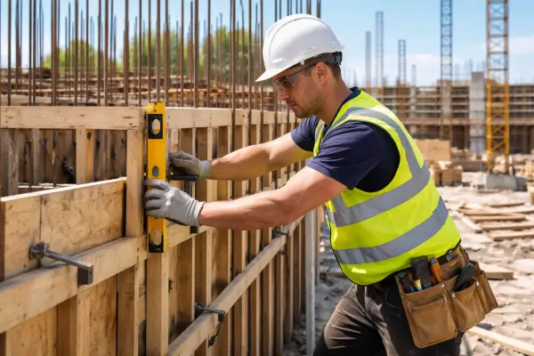 Level 2 NVQ Formwork Carpenter on a live construction site
