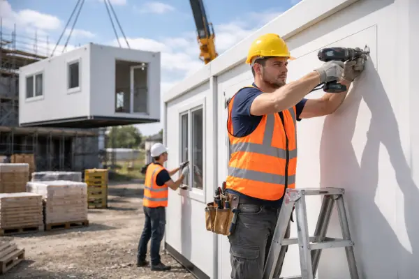 Level 2 NVQ Modular and Portable Building on a live construction site