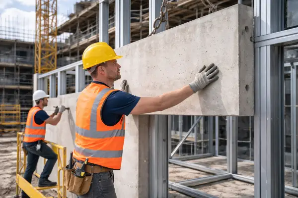 Level 2 NVQ Precast Concrete Cladding on a live construction site