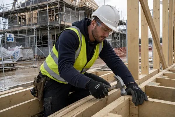 Level 2 NVQ Formwork Carpenter on a live construction site